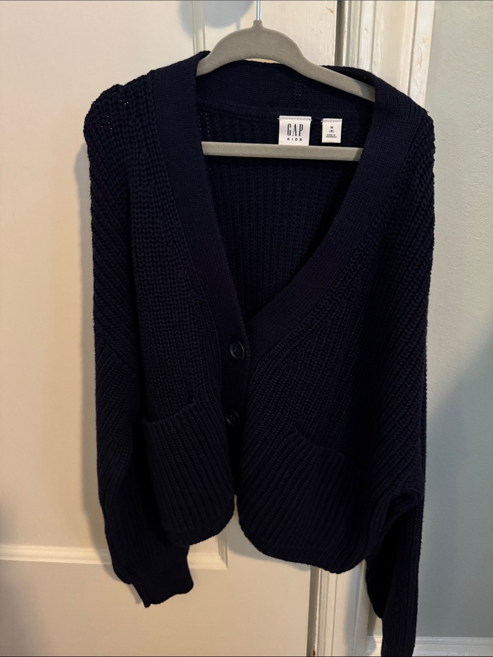 NEW! GAP - Girls 8 - Dark Navy Chunky V-Neck Cardigan